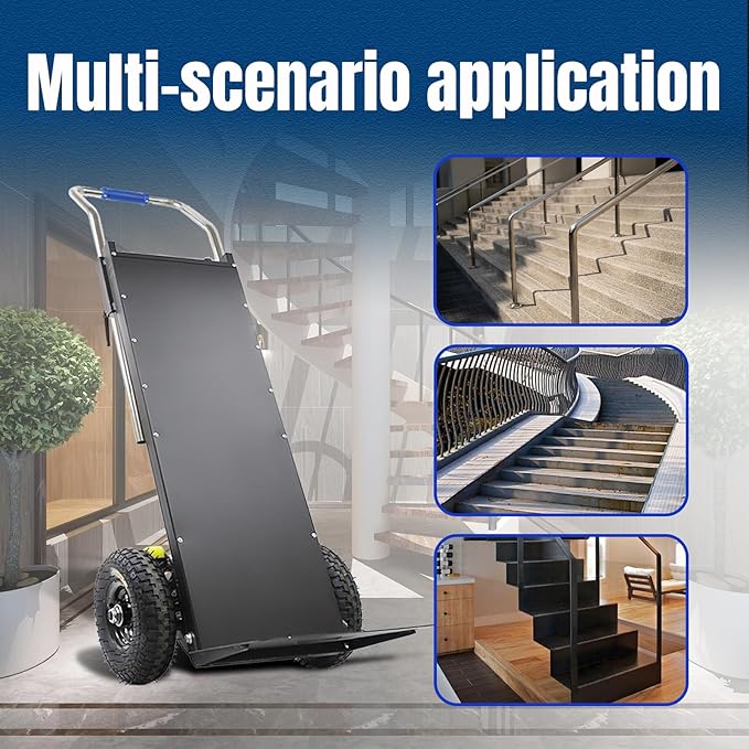 Electric Stair Climbing Dolly, Heavy Duty Cart 880lbs Capacity 1200W Motorized Hand Truck with Foldable Design for Moving Furniture Fridge Appliance(Black)