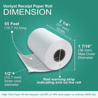 Receipt Paper Roll for Valor Paytech VL 110 and VL 500 Credit Card Machine (10 Rolls)