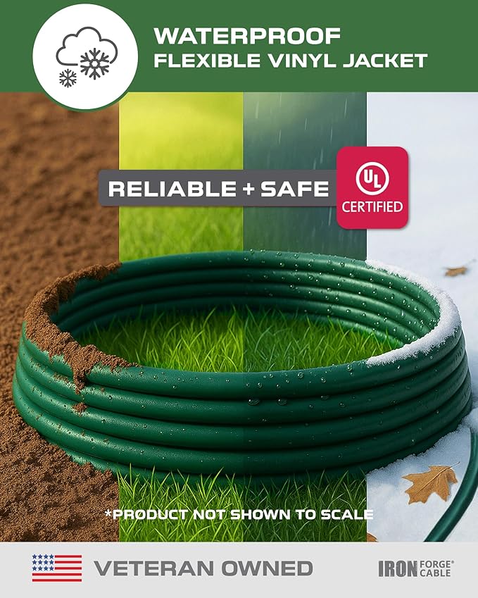Iron Forge Cable 2 Pack Weatherproof 3 Ft Outdoor Extension Cord - 16/3 SJTW Heavy Duty Green Extension Cord 3 Prong - 13 Amp Exterior Power Cable