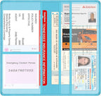 Car Insurance and Registration Holder, 9.5 x 5 Inch PU Leather Vehicle Glove Box Organizer Wallet Case for Insurance Card, Driver License, Paperwork - Mint Green