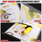 CAREGY Thermal Laminating Pouches,150 Pack Laminating Sheets, 5 Mil, 9 x 11.5 Inches Lamination Sheet Paper for Laminator, Round Corner Letter Size, Office and School Supplies
