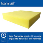 FoamRush 8" x 24" x 27" Water-Resistant Dry Fast Outdoor Upholstery Foam Sheet for Outdoor & Marine Furniture (Chair Cushion Foam for Patio Furniture, Boat Seat Cushion Replacement)