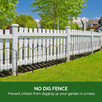 Goovilla Garden Fence, Total 20ft(L) x 24in(H) Garden Fencing Animal Barrier, 19 Pcs Rustproof Metal Fence Panels, Black No Dig Fence, Decorative Garden Fences and Borders for Dogs, Flower Bed, Patio