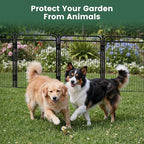 32 in(H) Decorative Garden Fence Outdoor for Yard with 2 Gates,Heavy Duty Iron 16 Panels Total 34.7ft(L) Anti Dig Fence with Gravity Automatic Lock for Indoor/Outdoor Decorative Dog Fence,Brown