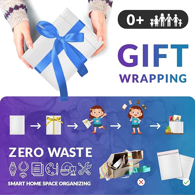 ABC PACK & SUPPLY Poly Bubble Mailers, 8.5 x 11 Inch. Pack of 100 White Padded Envelopes Self Seal. Tear-Proof Gift Bubble Envelopes. Waterproof Packaging for Small Business. Cushioning Book Mailers