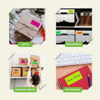 Royal Green Rectangular Stickers Color-Coding Labels for Organizing, Moving, and Storage Boxes 4" x 2" Stickers to Write On Name Tags, 300-Pack (Neon Yellow)
