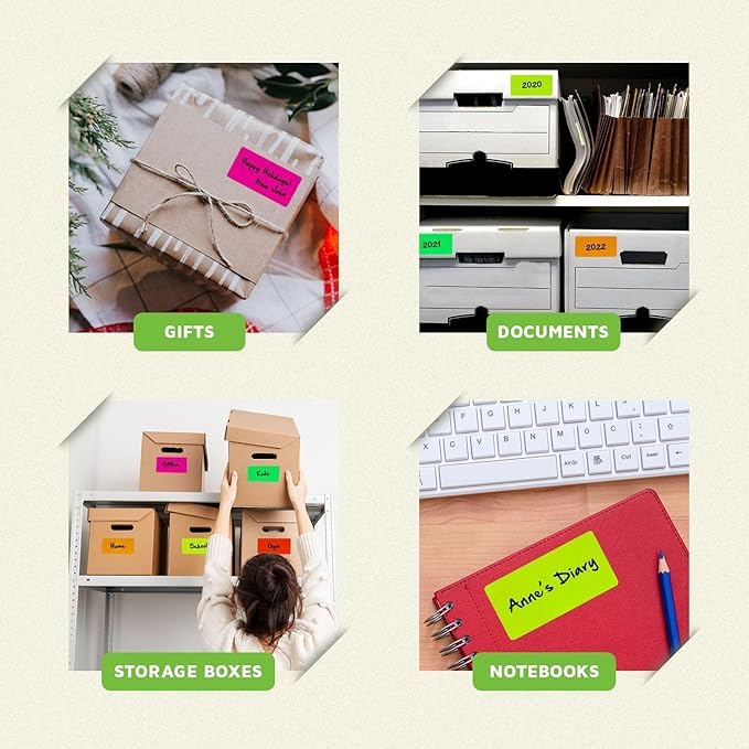 Royal Green Rectangular Stickers Color-Coding Labels for Organizing, Moving, and Storage Boxes 4" x 2" Stickers to Write On Name Tags, 300-Pack (Blue)