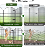Metal Garden Fence with Gate 36in (H) x 11.7ft (L), 1 Gate+ 4 Panels Dog Fence Border Fence Animal Barrier, No Dig Garden Fencing for Yard Flower Bed Lawn Patio Outdoor, ECG3505, Black