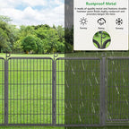 Decorative Garden Fence with Extra Wide Gate Garden Fencing for Yard, 32 in(H) x 22 ft(L) Metal Flower Bed Fencing Temporary Fence for Dogs Outside Dog Fencing for Garden Beds