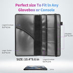 Car Registration and Insurance Card Holder, RFID Blocking Leather Auto Car Document Holder,Vehicle Glove Box Driver License Card Document Organizer for Men Women-Geometric Gold Marble