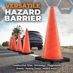 Xpose Safety 28 Inch Orange Traffic Cones - Bulk Half Pallet 150 Pack - Multipurpose PVC Plastic Safety Cone for Parking, Soccer, Caution, Kids, and Construction - DOT Approved