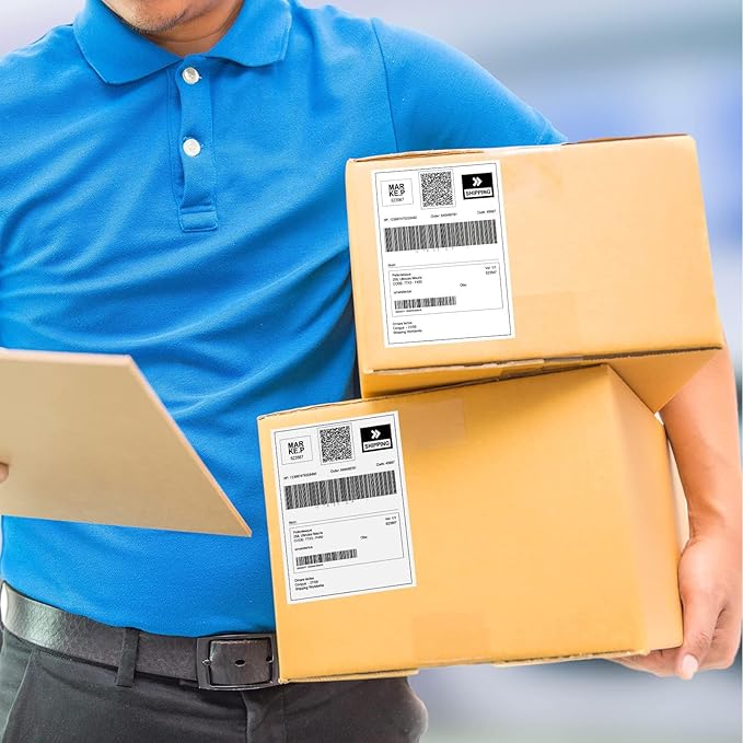 4x6 Thermal Labels - 2000 Labels, Industrial, Direct Thermal, Perforated, Postage, Shipping, Compatible with Zebra, MUNBYN, Polono, USPS, UPS, FedEx, DHL, Amazon, eBay & PAYPAL