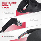 2 in 1 Heat Shrink Braided Sleeving Fabric Tubing-Ideal fit Irregular Shape Hose/Cable/Wire (1"(25mm), 22FT)