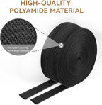 Polyamide Cable Sleeve, 10ft Flexible Expandable Braided Sleeving, Cable Management Sleeve for TV Computer Office Home Entertainment (Black, 1")