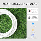 25 FT 12 Gauge Extension Cord Outdoor, Heavy Duty Weatherproof & Flame Retardant Black 3 Prong Power Cord, Outside for Garden & Lawn, 15 Amps 1875 Watts 125 VAC 12AWG SJTW, UL Listed