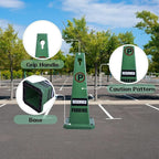 26.5" Caution Cones, 4-Sided Visible Safety Signs with Heavy Rubber Base, Warning for Slip & Fall Prevention, Indoor/Outdoor Use (4, Reserved Parking-Green, 26.5 inch)