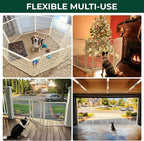 FXW Dog Gate Extra Wide Designed for Indoor Use, Adjustable Width Up to 55-inch Wide (32" H 2 Wire Panels for Small and Medium Dogs), White