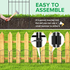 VANCASTLE Decorative Garden Fence 25 Panels, Total 26ft (L) x 24in (H) Rustproof Metal Wire Fencing Border Animal Barrier, Flower Edging for Landscape Patio Yard Outdoor Decor, Arched