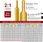 Chanzon 2:1 Ratio 5/16" (8mm) Heat Shrink Tubing 8Ft Roll (2.5M Total Length) Yellow Polyolefin Sleeving Wrap Shrinking 2 to 1 1pcs