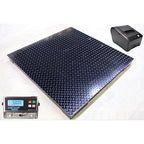 Liberty Scales Industrial Floor Scale, Accurate Digital Pallet Scales with Metal Indicator and Printer for Warehouse or Shipping Weighing, 48” x 48” (4’ x 4’) Size 10000 lbs x 1 lb Capacity