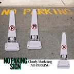 BESEA No Parking Cone 6 Pack, 28" No Parking Sign Cone with Weighted Base, White 4-Sided “ NO Parking” Warning Cone for Driveways Business Parking Lots Garages Indoor/Outdoor
