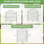 Decorative Metal Garden Fence with Gate Lock 10 Panels, 40in (H) x 23.6ft (L) No Dig Dog Fence Outdoor for Yard, Temporary Rustproof Metal Wire Rabbit Dog Garden Border Fencing for Patio