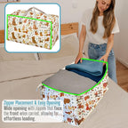 VENO 4 Pack Moving Bags and Large Christmas Decoration Storage Bins with lids. Alternative to Moving Boxes, Packing Supplies for College. Heavy Duty Totes (Holiday Pups, 4 Pack)