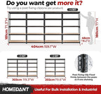 HOMEDANT 5-Tier Laminated Boltless Heavy Duty Metal Shelving Unit Adjustable Garage Storage Utility Rack Shelves Organization Multipurpose Shelf Warehouse Industrial (2, (L) 39.8" W, Black)