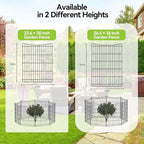 INJOPEXI Garden Fence 12 Panels 23.6ft (L)×30in (H) Decorative Metal Fences with 11 Panels + 1 Gate, No Dig Animal Barrier Fencing Rustproof Wire Temporary Rabbit Dog Fence Border for Outdoor Yard