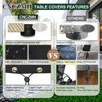 Heavy Duty Patio Furniture Covers Waterproof, 600D Round Outdoor Furniture Cover Waterproof for Sectional Sofa Couch, Outdoor Dining Table and Chair Set Covers 20"DIA x 23"H, Black