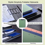 4 Pack Foldable Clipboards, A4 Clipboard Folder, Office Clipboard Folder with Double Clips Metal Clip, Storage Clipboards for Office, School or Medical Field(4 Colors)