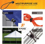 Xpose Safety Bungee Ball Cords 9" 25 Pack Heavy Duty Black Stretch Rope with Ball Ties for Canopies, Tarps, Walls, Cable Organization
