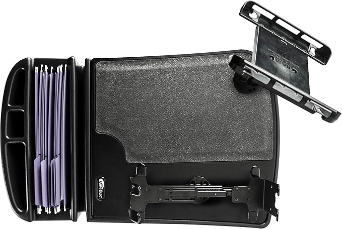 AutoExec AE-GMCD-PI-TAB-PS-BT GripMaster Car Desk for Your Vehicle Workstation and Mobile Office, Black with 400 watt Power Inverter,Tablet Mount and Printer Stand