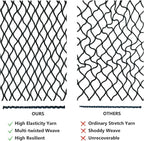 Highly Elastic Cargo Net, Simple Truck Bed Cargo Mesh Organizer, Suitable for Daily Light Loads of Trucks, 4'x4' Stretches to 7'x7' (Double Layer)
