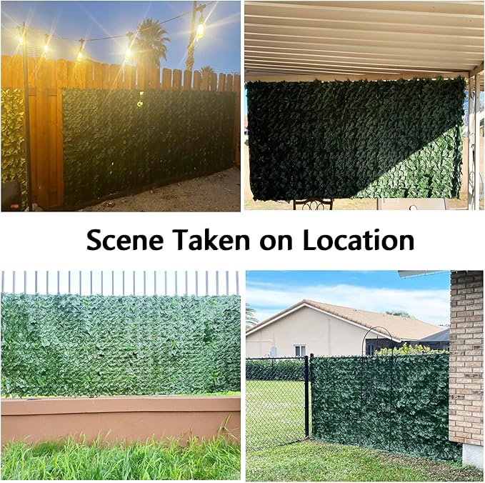 Artificial Ivy Fence Privacy Screen with Mesh Back, 39" x 118" Faux Ivy Vine Leaf Fence Panels, Balcony Privacy Screen, Hedge Wall Decoration for Outside, Garden, Yard, Patio