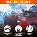 Heavy Duty Cargo Net for Pickup Truck Bed - 5' x 7' Stretches to 15' x 21' - Sturdy Latex Bungee Net Mesh - with 12 Metal Carabiners - Truck Bed Accessories for Dodge RAM, Ford, Chevy, Toyota