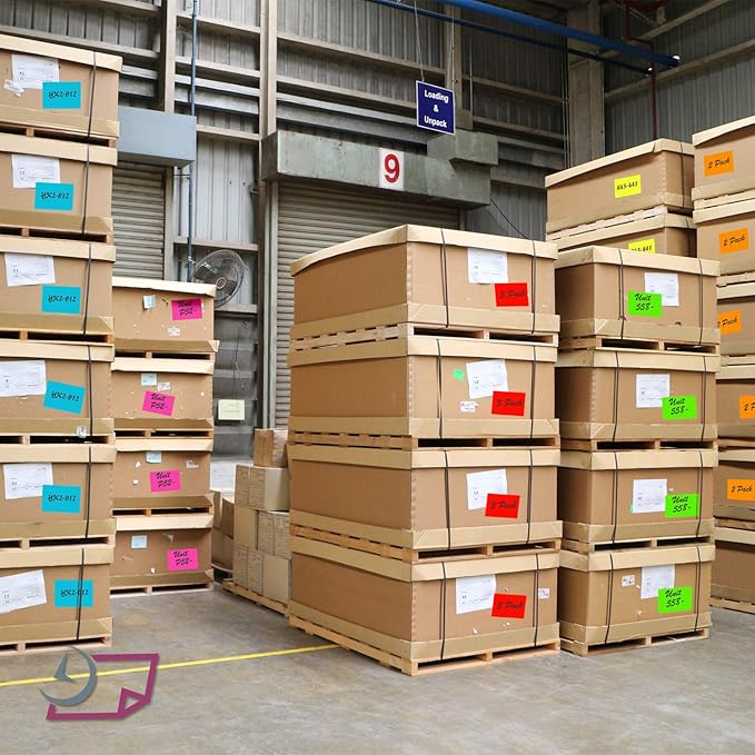 NextDayLabels - 3 X 5 Rectangle Inventory Color Coding Sticker Labels, 500 Per Roll (Fluorescent Yellow)