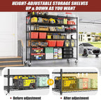 PrimeZone 6 Tier 80.7" H x 55.5" W x 24" D Wire Shelving with Wheels 3600lbs NSF Certified Storage Shelves Heavy Duty Metal Shelf Adjustable Rolling Rack Commercial Garage Restaurant Warehouse 4pcs
