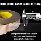 300LSE Double Sided Tape for Scrapbook 2in x 36ft, Removable Heavy Duty Double Sided Mounting Tape, Transparent Adhesive Sticky Tape for Picture Hanging Strips, Poster, LED Strips, Art Craft