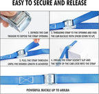 Cartman 1" x 12' Lashing Straps Cargo Tie-Down Strap Up to 600lbs, 6pk in Carry Bag, Blue