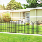 Metal Garden Fence 36in (H) x 23.3ft (L), 10 Panels + 11 Stakes Dog Fences Border Fence Animal Barrier, No Dig Garden Fencing for Yard Flower Bed Lawn Patio Outdoor, CTW3610 Black