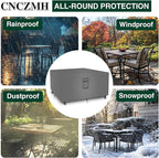 Square Heavy Duty Patio Table Covers Waterproof, 600D Outdoor Dining Table and Chair Set Covers, Outdoor Furniture Cover Waterproof for Sectional Sofa Couch 98''L x 98''W x 32''H, Grey