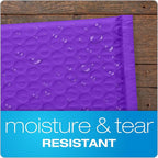 Quality Park Bubble Mailers, 6 x 9, Purple Poly Mailers, Padded Envelopes, Shipping Bags, Water Resistant, Self Seal, 50 Per Box (QUA85904)