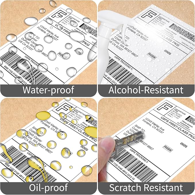 4 x 6 Inches Thermal Labels Fanfold Direct with Perforations for Thermal Printer, Permanent Adhesive Smoothly Printing Compatible Zebra/Rollo Thermal Label Printer (1000 Sheets)
