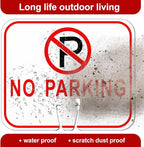 Geetery 12 Pcs No Parking Signs Traffic Cone, 12.6 x 10.43 Inches Plastic Traffic Cone Top Warning Sign for Road Barricade Outdoor Construction Waterproof