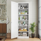 Metal Locker Cabinet, 19.7’’W Narrow Lockable Single File Storage Cabinet, Bathroom Cabinet with Lock and Adjustable Shelves for Living Room, Home Office, Dining Room, White