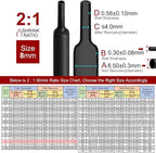 Chanzon 2:1 Ratio - 80Ft Roll - 5/16" (8mm) Heat Shrink Tubing 2:1(25M Total Length) Black Polyolefin Sleeving Wrap Shrinking 2 to 1 1pcs