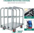 YITAHOME 2 in 1 Drywall Cart Heavy Duty, Folding Platform Carts with Wheels, Heavy Duty Platform Cart with Sides, Steel Panel Truck Carts with 4 Hand Drails