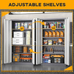 Greenvelly Metal Storage Cabinet with 2 Doors and 4 Adjustable Shelves, 72”H Metal Cabinet Lockable Storage Cabinet,Tall Locking File Cabinet for Office,Home, Garage, Gym, School