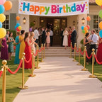 4 PCS Stanchions and Velvet Ropes, Gold Posts 5 Feet Crowd Control Barriers, Stainless Steel Poles for Red Carpet Themed Party Decoration (Golden)